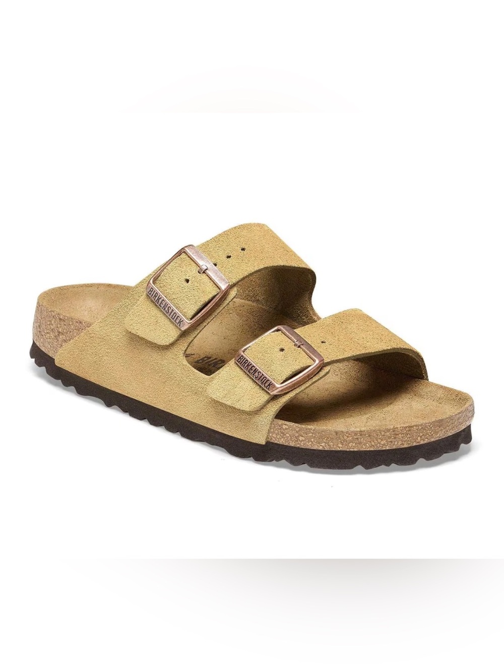 Sz 37 NWB Birkenstock Arizona Suede Leather Unisex Sandals - Latte Cream L6/M4